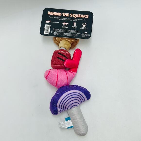 Bark XS-S Meat Sniffs-Kebab Plush Dog Toy Crinkle Squeaker Multi-Part New - Picture 2 of 2